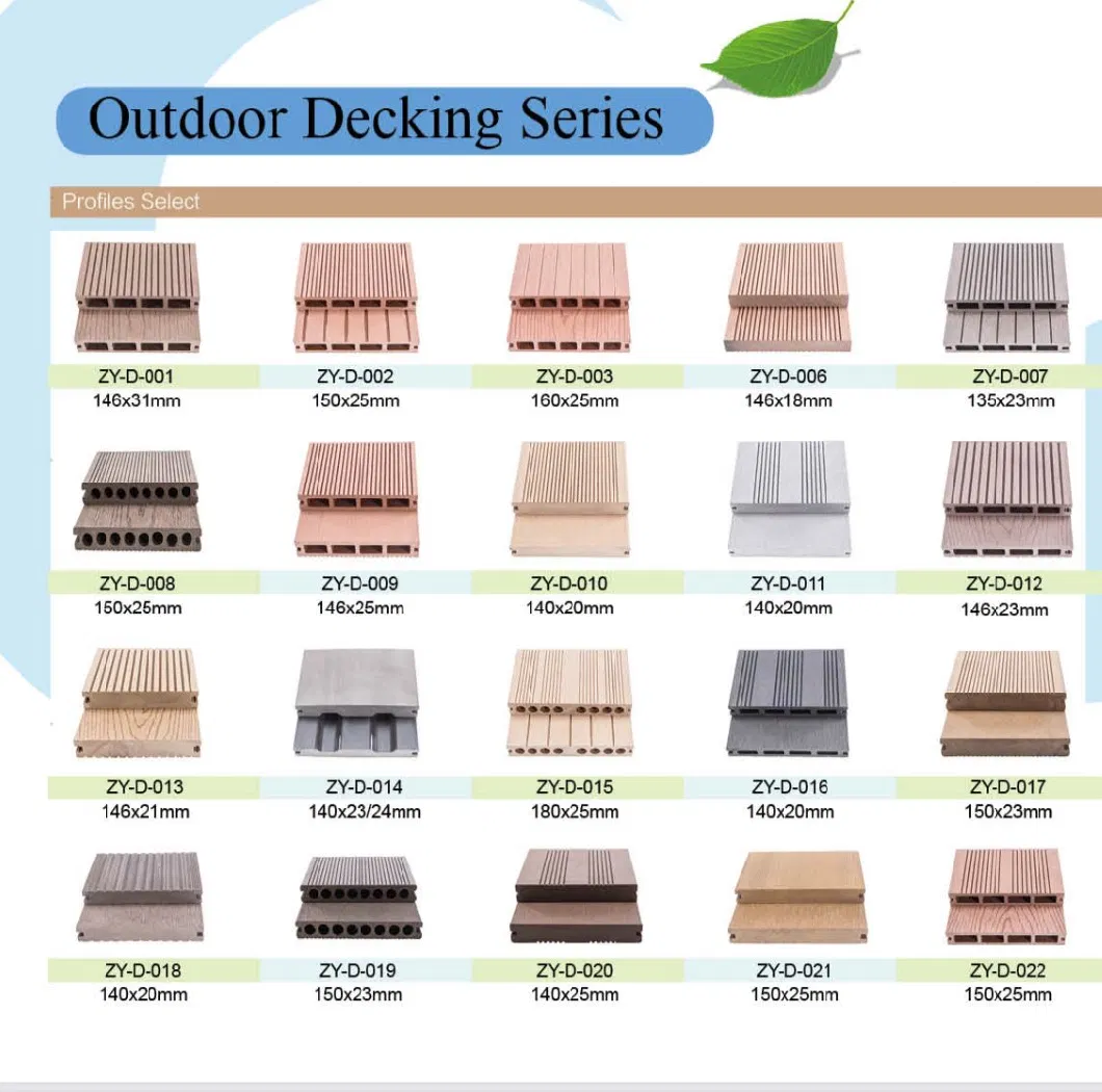 Easily Assemble Anti-Fade Fire-Retardant WPC Outdoor Decking Flooring Planks Waterproof Eco Friendly Floor