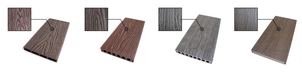 Easily Assemble Anti-Fade Fire-Retardant WPC Outdoor Decking Flooring Planks Waterproof Eco Friendly Floor